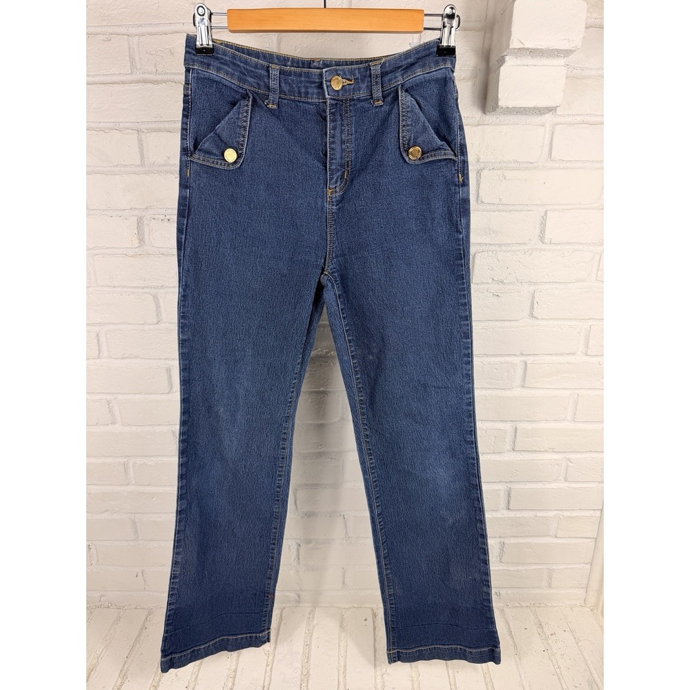 Michael Kors Jeans Women's 4 Blue Bootcut‎ Sailor Pocket Stretch Denim Pants